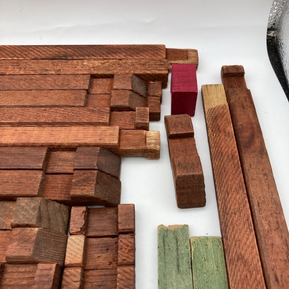 Vintage Balsam Original Hewn Square American Logs Set No. 815 68 Pieces - Picture 4 of 16